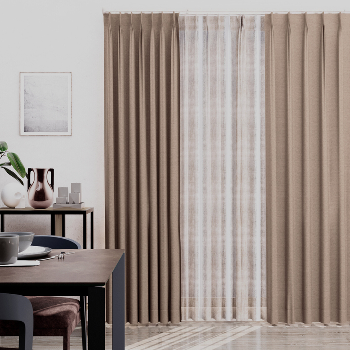 カーテンセット"Recipe(レシピ)"|#005 風と流木(ドレープ&レース)|丈~140cm