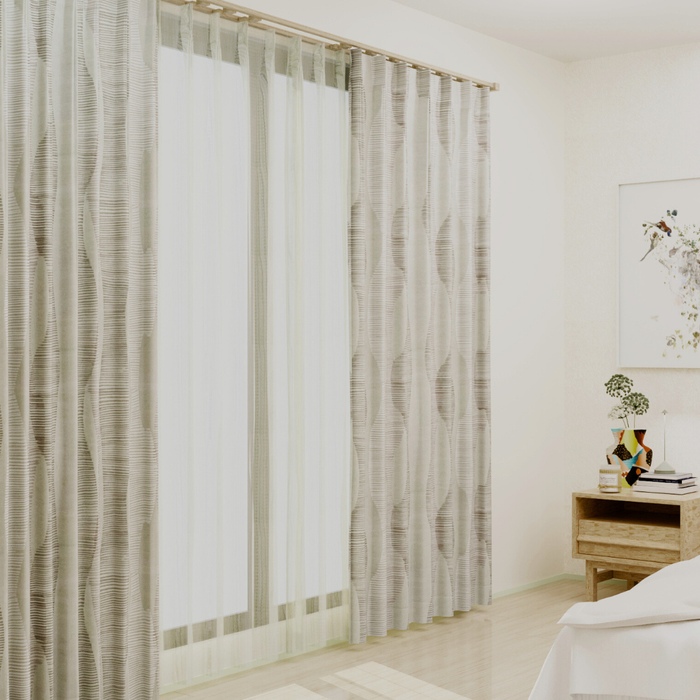 カーテンセット"Recipe(レシピ)"|#011 森のウェーブ(ドレープ&レース)|丈~140cm