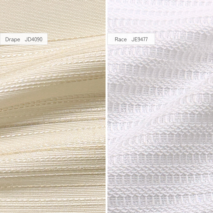 カーテンセット"Recipe(レシピ)"|#014 おめかしボーダー(IV)(ドレープ&レース)|丈~140cm