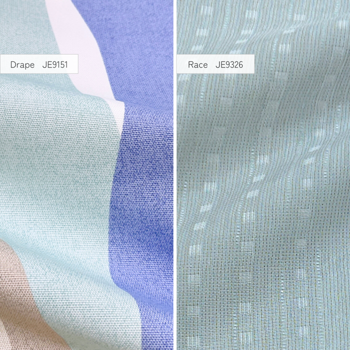 カーテンセット"Recipe(レシピ)"|#019 アオノナミ(ドレープ&レース)|丈141~240cm