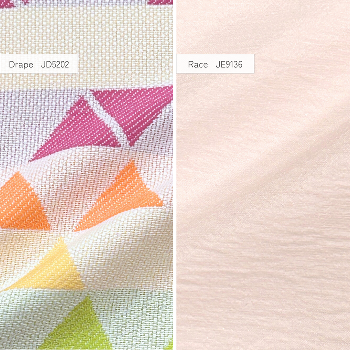 カーテンセット"Recipe(レシピ)"|#029 さんかくパレット(ドレープ&レース)|丈141~240cm