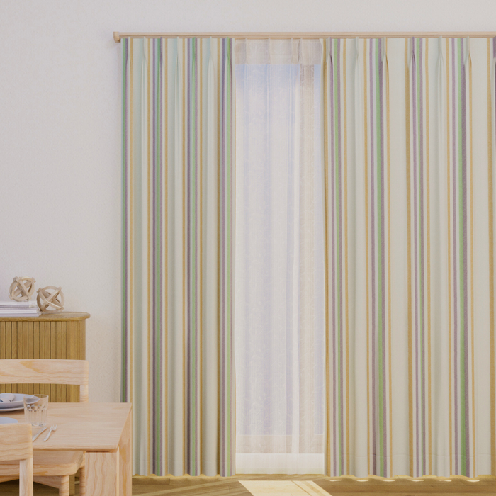 カーテンセット"Recipe(レシピ)"|#032 みかんドロップ(ドレープ&レース)|丈141~240cm