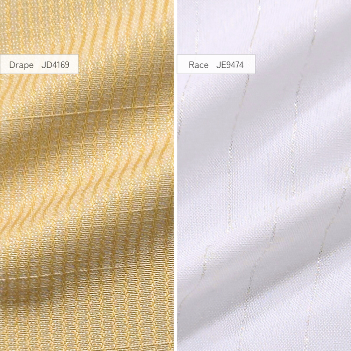 カーテンセット"Recipe(レシピ)"|#034 シマシマシマス(BE)(ドレープ&レース)|丈~140cm