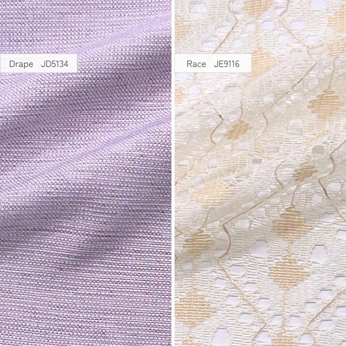 カーテンセット"Recipe(レシピ)"|#036 La・La・Lavender(ドレープ&レース)|丈~140cm