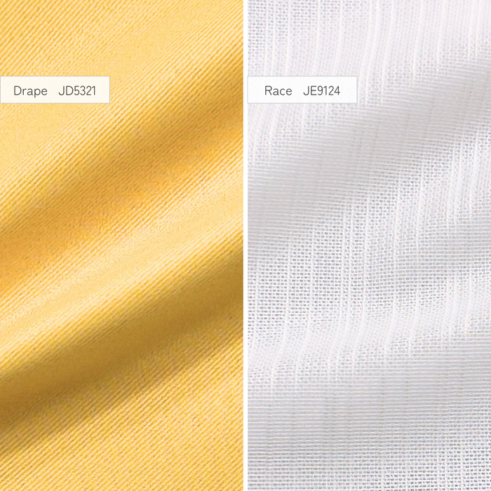 カーテンセット"Recipe(レシピ)"|#043 レモンさいだぁ(ドレープ&レース)|丈~140cm