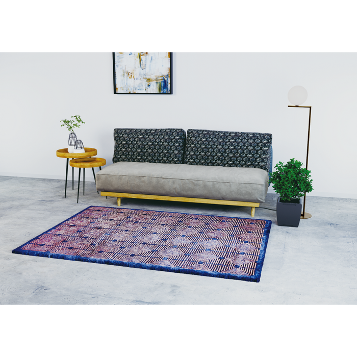 Carpe Diem|Hand Tufted Rug -Angolo(Dance navy)-  140×200