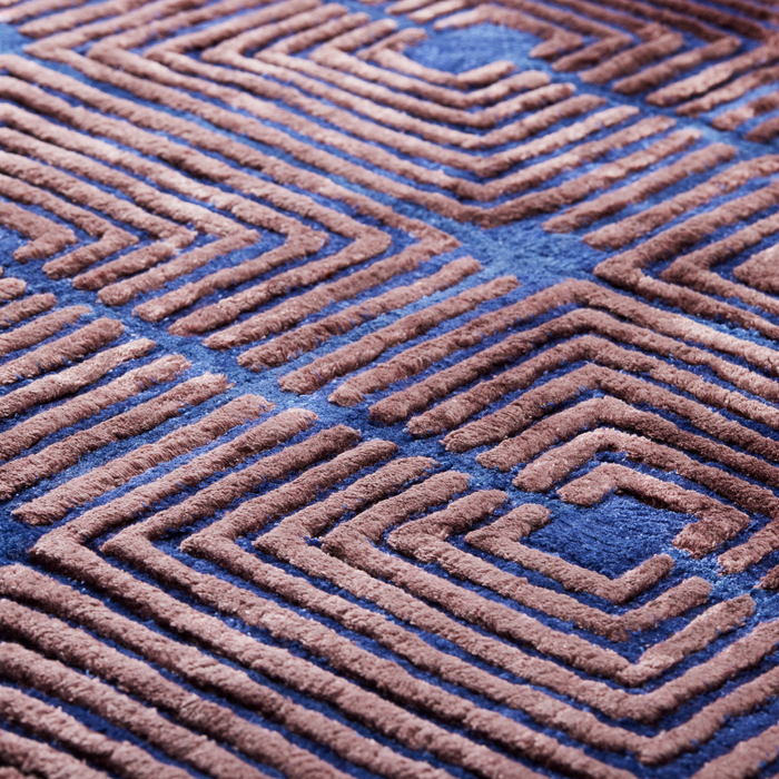 Carpe Diem|Hand Tufted Rug -Angolo(Dance navy)-  140×200