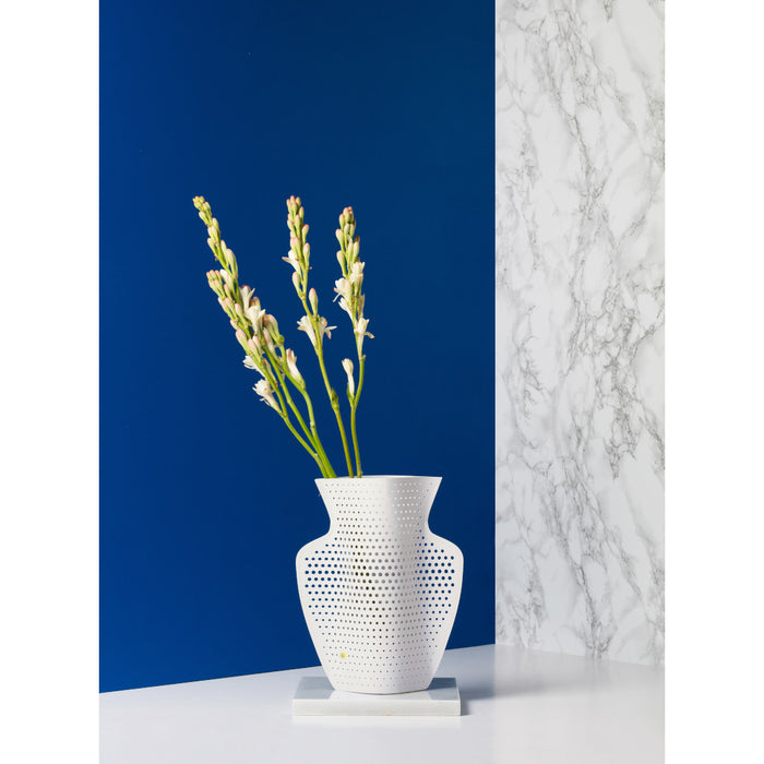 OCTAEVO|PAPER VASE CYANO (Perforated, White)