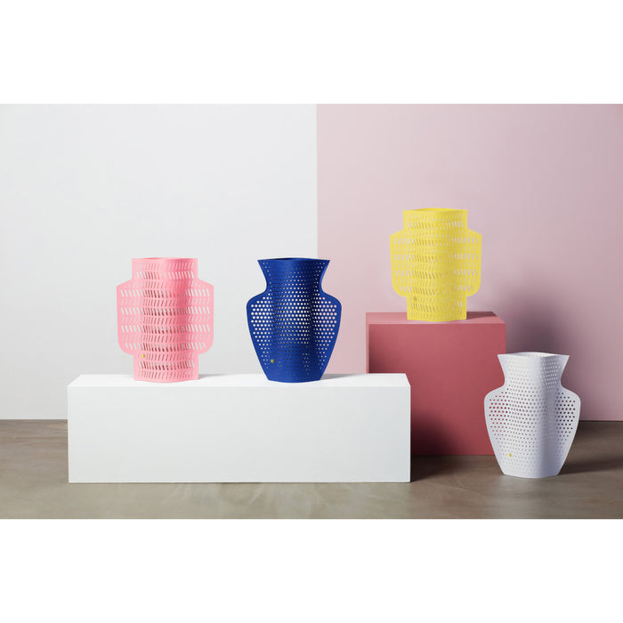 OCTAEVO|PAPER VASE CYANO (Perforated, White)