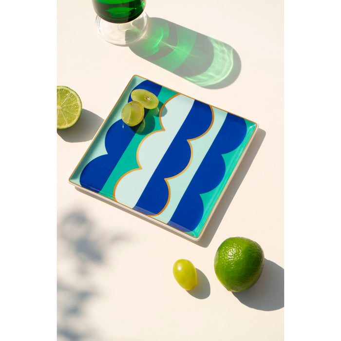 OCTAEVO | CERAMIC TRAY RIVIERA (WAVE) BLUE