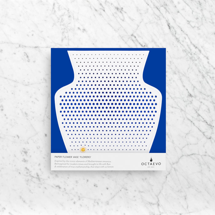 OCTAEVO|PAPER VASE CYANO (Perforated, White)