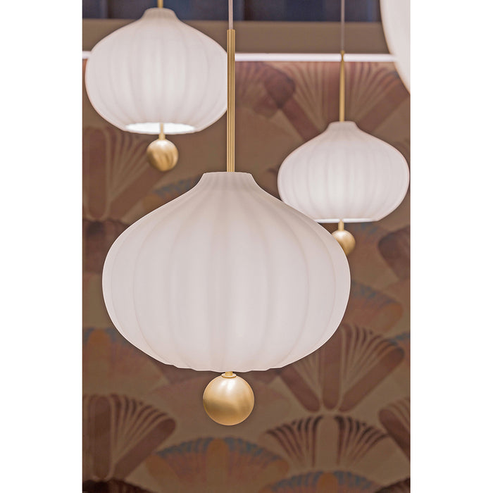 ペンダントライト 百合の花 二層の吹きガラス kdln / ケーディーエルエヌ / LILLI