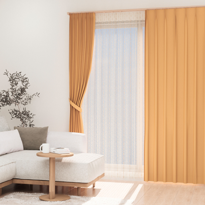 カーテンセット"Recipe（レシピ）"｜#035 キャラメリゼの午後（ドレープ＆レース）｜丈141～240cm