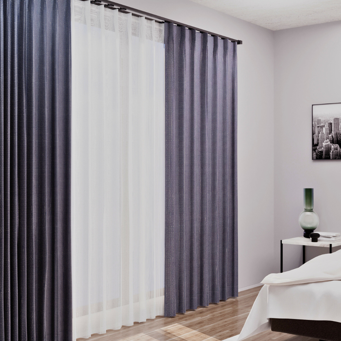 カーテンセット"Recipe（レシピ）"｜#038 たまたまみずたま（NV）（ドレープ＆レース）｜丈141～240cm