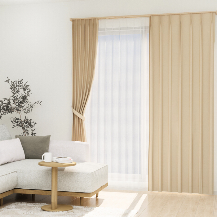 カーテンセット"Recipe（レシピ）"｜#041 warm-cream（ドレープ＆レース）｜丈141～240cm
