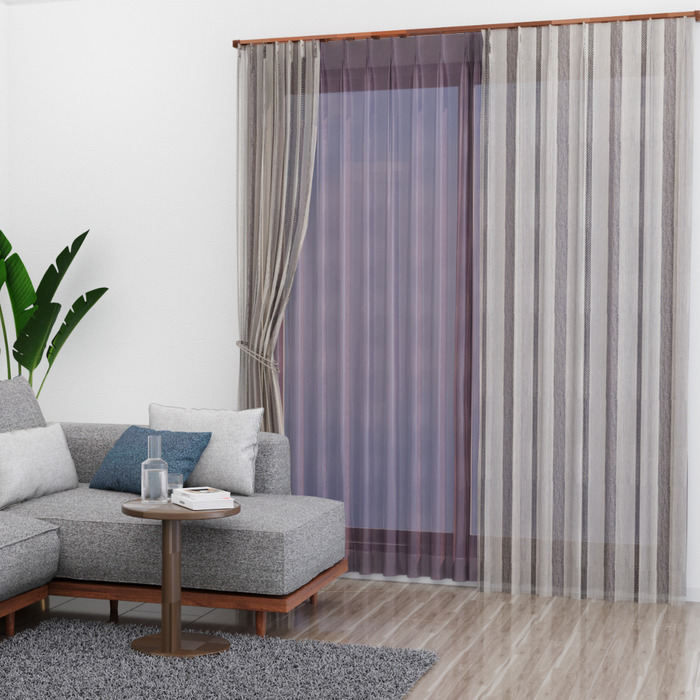 カーテンセット"Recipe（レシピ）"｜#050 貴婦人のストライプ（レース＆レース）