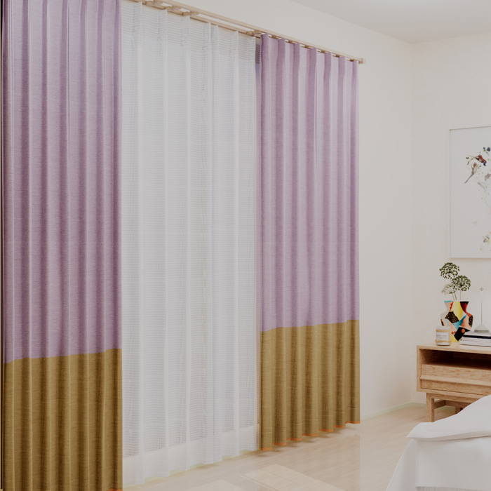 カーテンセット"Recipe（レシピ）"｜#054 ドライフラワー（ドレープ＆レース）｜丈～140cm