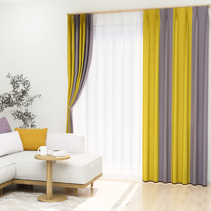 カーテンセット"Recipe（レシピ）"｜#057 Pumpkin party（ドレープ＆レース）｜丈～140cm